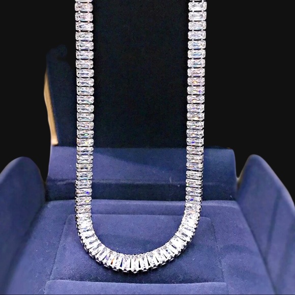 Lab Diamond Tennis Necklace The Larynah - Picture 4 of 14